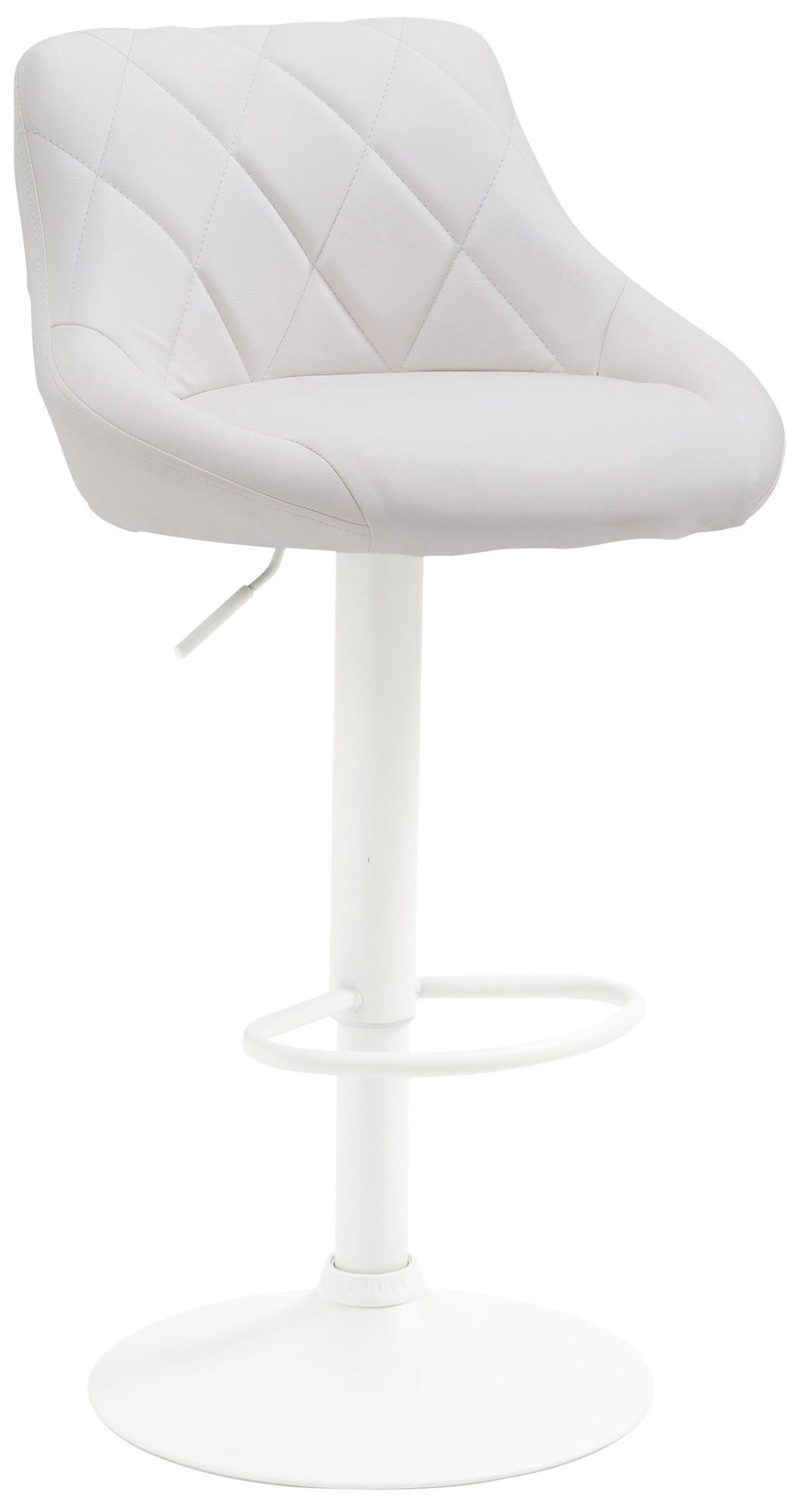 BARHOCKER Lazio 83-104 x 46 x 49 cm - Weiß, Leder (46/83/49cm) - furnicato