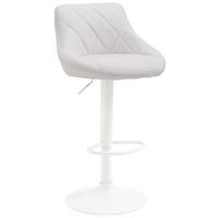 BARHOCKER Lazio 83-104 x 46 x 49 cm - Weiß, Leder (46/83/49cm) - furnicato
