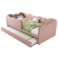 BETT mit Ausziehbett 90x190 cm Samt Rosa - Pink, Holzwerkstoff (90/190cm) - Beauniv