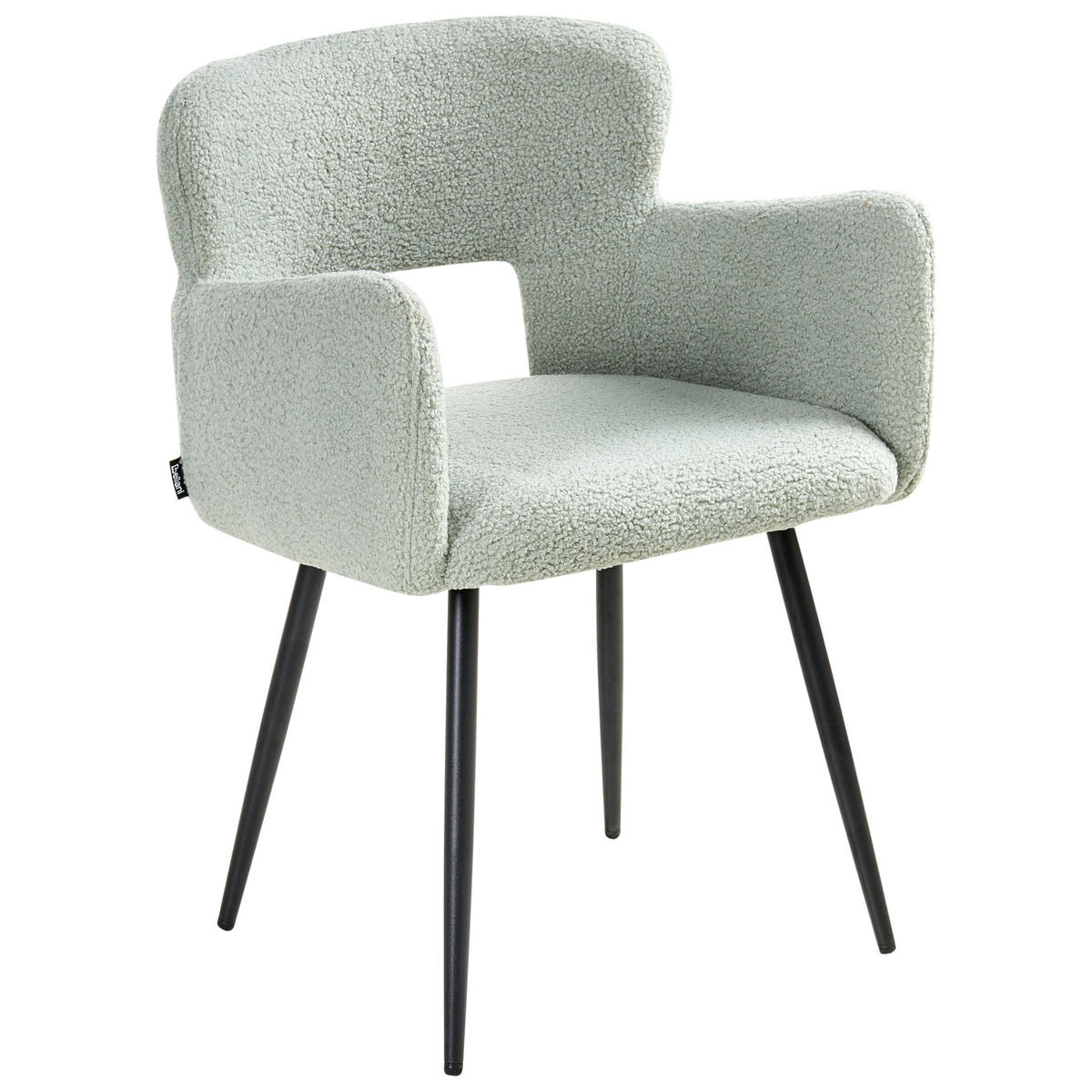 ESSZIMMERSTUHL 2er-Set Hellgrün Sanilac - Schwarz/Hellgrün, Textil (54/76/50cm) - Beliani