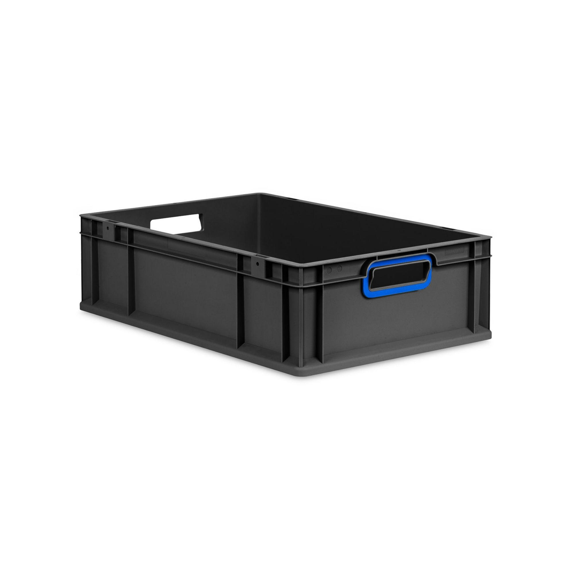 EUROBOX NextGen Color 17x40x60 cm 34 Liter Griffe blau offen, Schwarz - Blau/Schwarz, Kunststoff (40/17/60cm) - PROREGAL