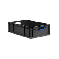 EUROBOX NextGen Color 17x40x60 cm 34 Liter Griffe blau offen, Schwarz - Blau/Schwarz, Kunststoff (40/17/60cm) - PROREGAL