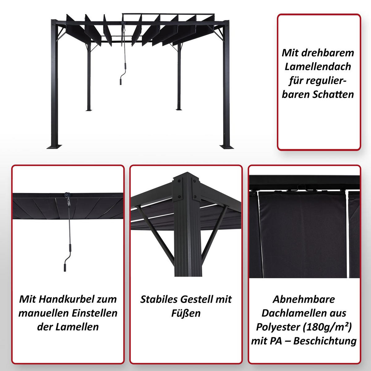 PERGOLA Anthrazit - Anthrazit, Metall (290/213/295cm) - MCW