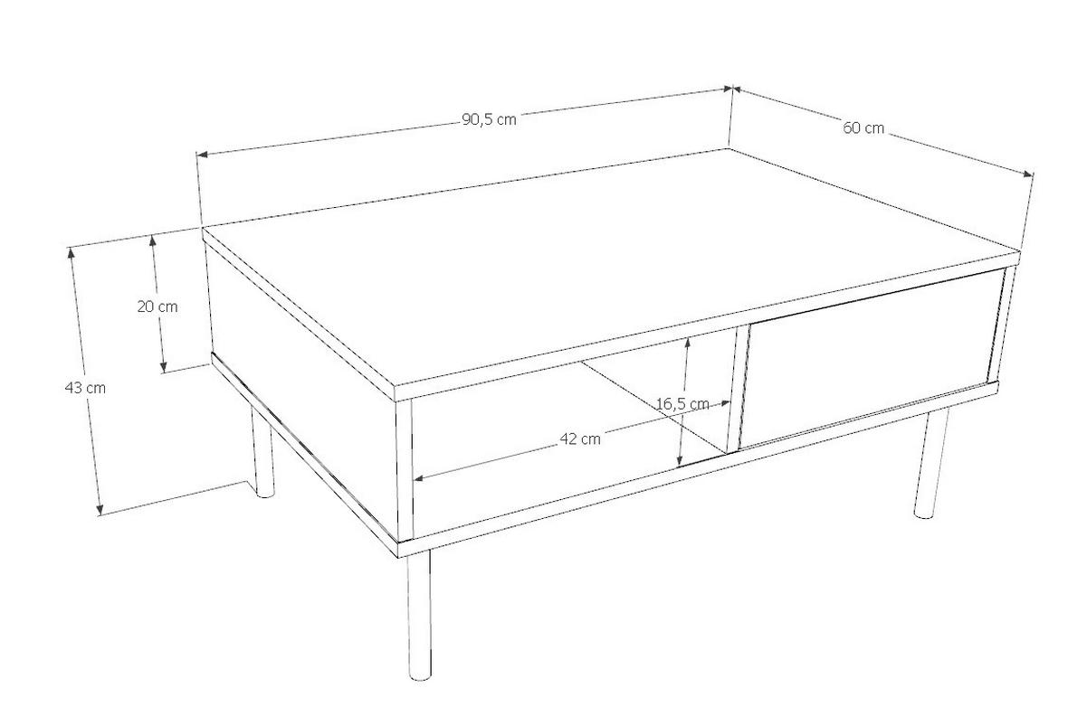 COUCHTISCH Venus - Kaschmir, Holzwerkstoff (43/91/43cm) - RAUMHIRSCH FURNITURE