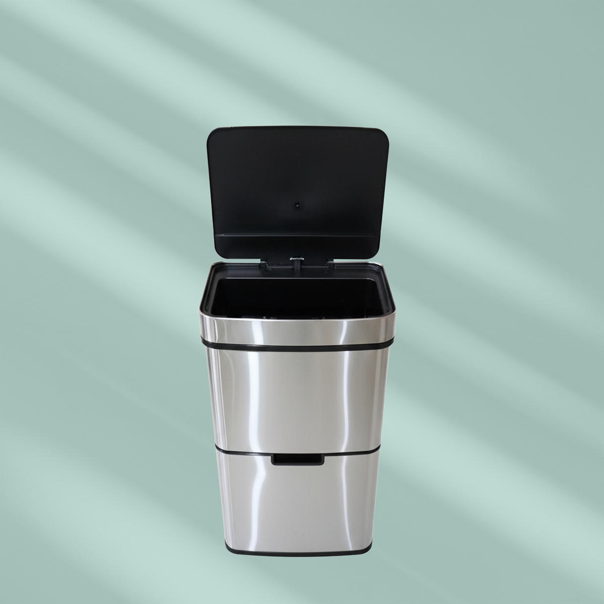 MÜLLTRENNSYSTEM - Silberfarben, Kunststoff/Metall (42/74.5/31.5cm) - Relaxdays