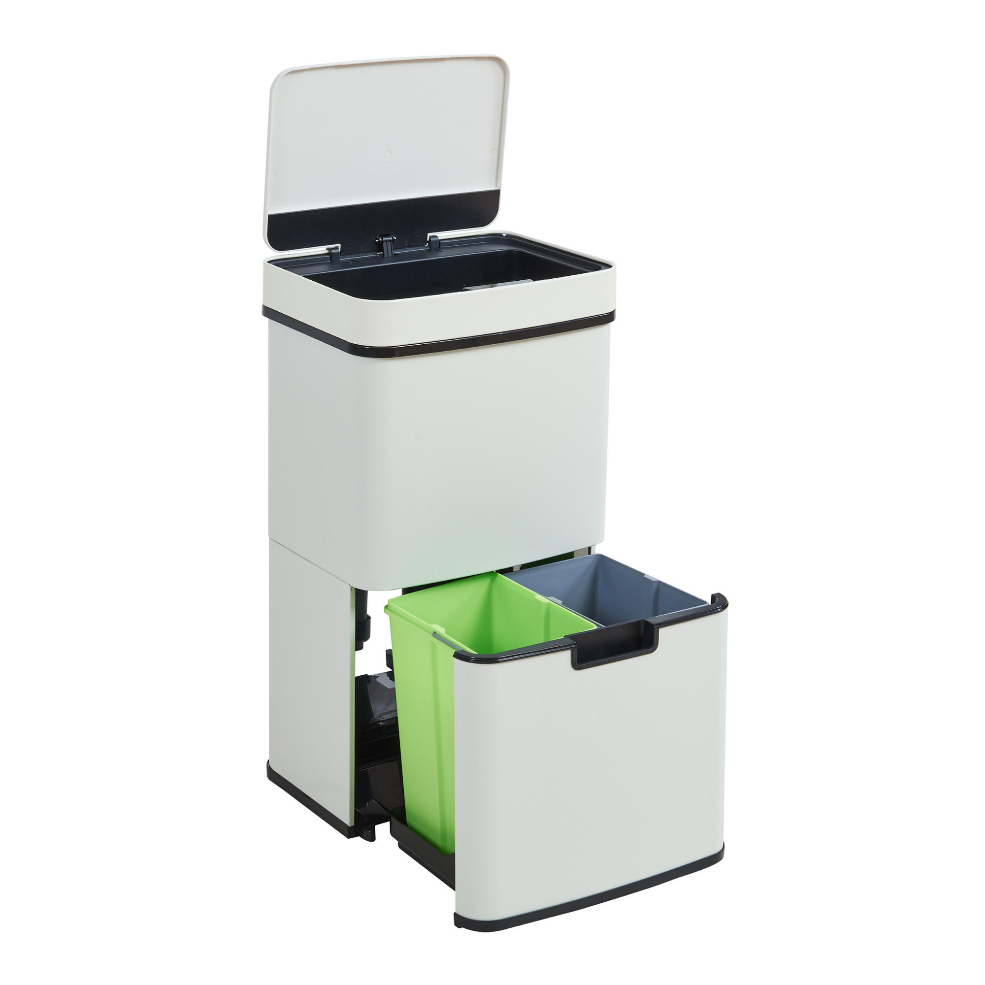 SENZOROVÝ KOŠ Venna - béžová, kov/plast (31.5/82.5/42cm) - [en.casa]