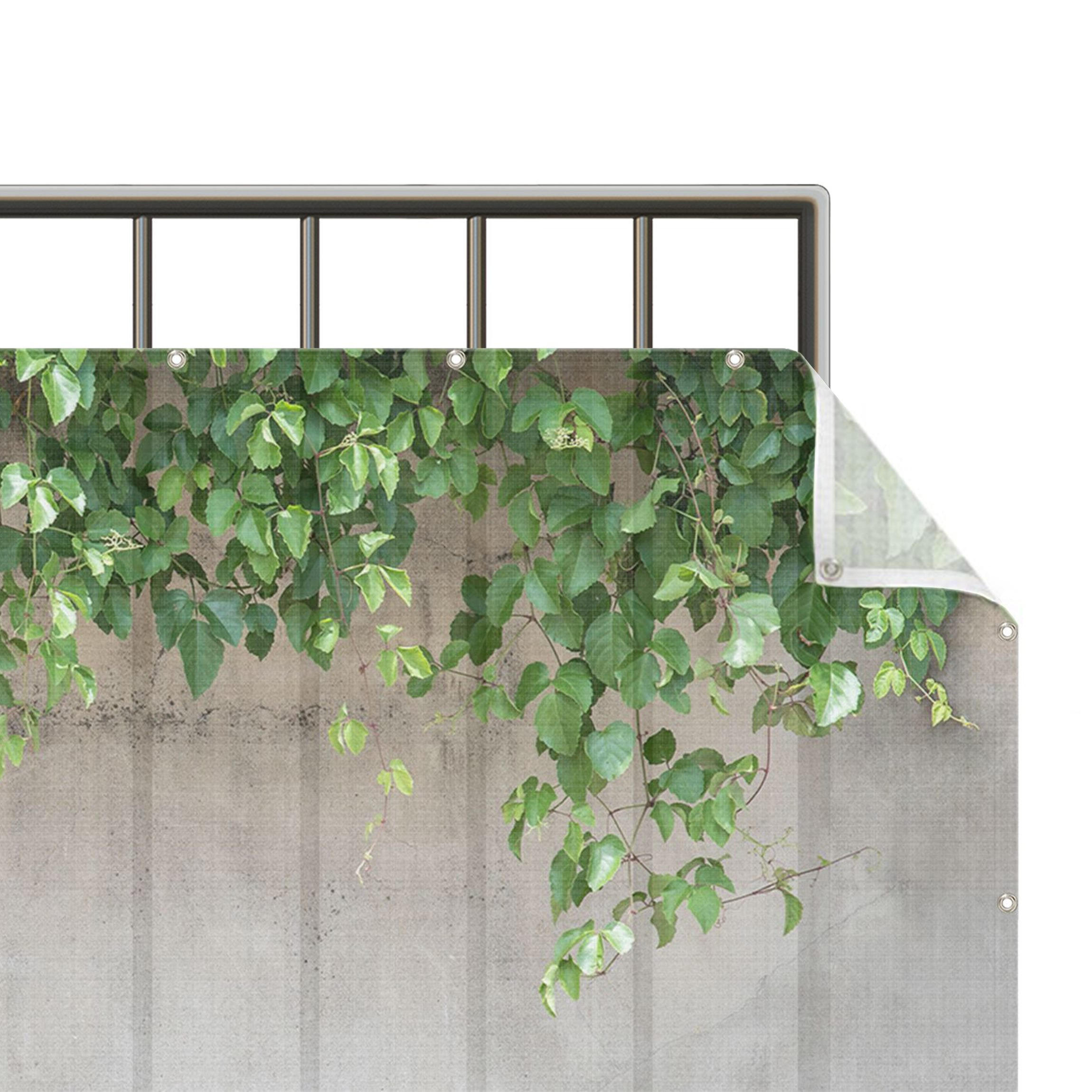 BALKON SICHTSCHUTZ Mauer mit Efeu 200/100 cm - Grün, Kunststoff (200/100cm) - Bilderwelten