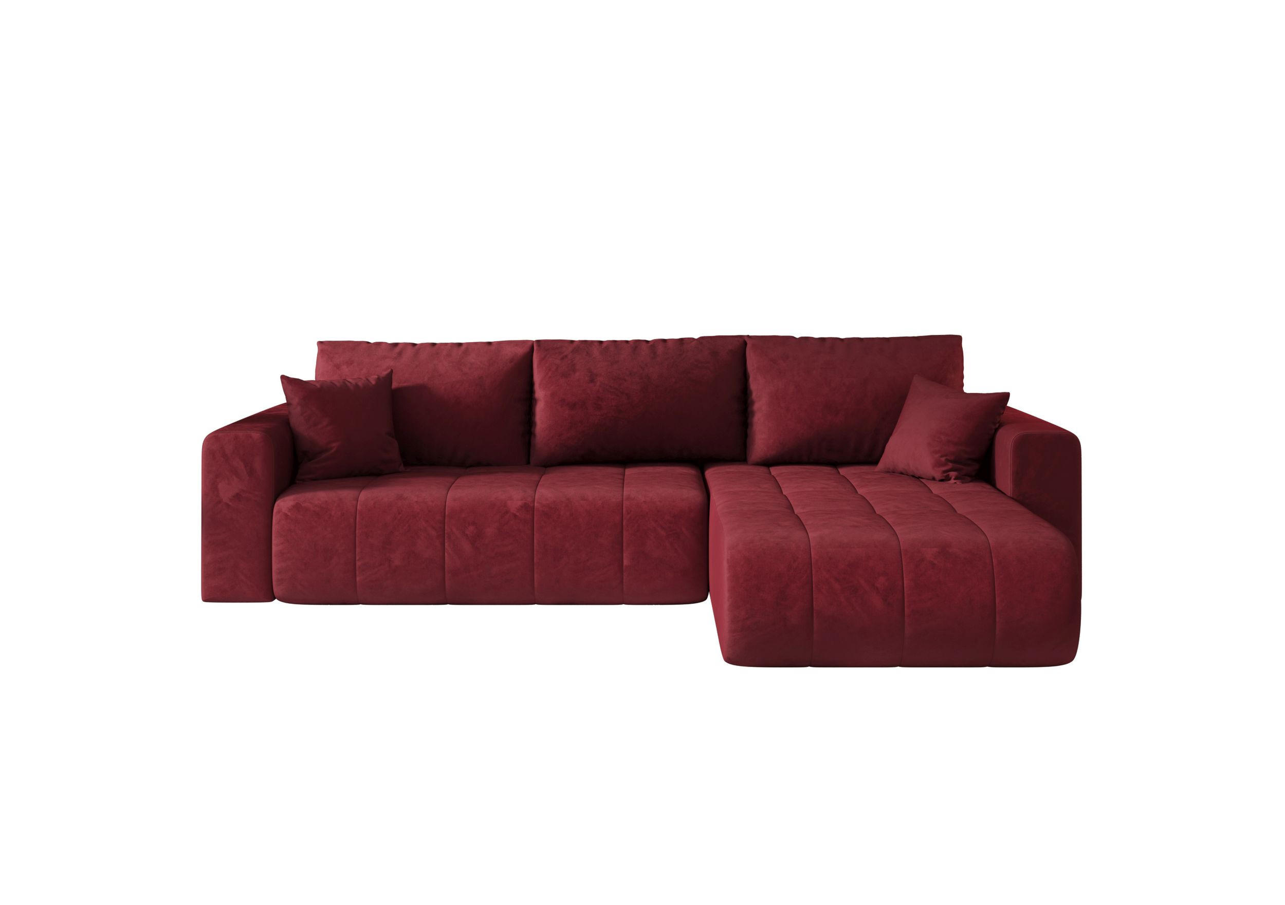 ECKSOFA mit Schlaffunktion MILO R Monolith 59 Rechts - Rot, Textil (280/175cm) - Bedante