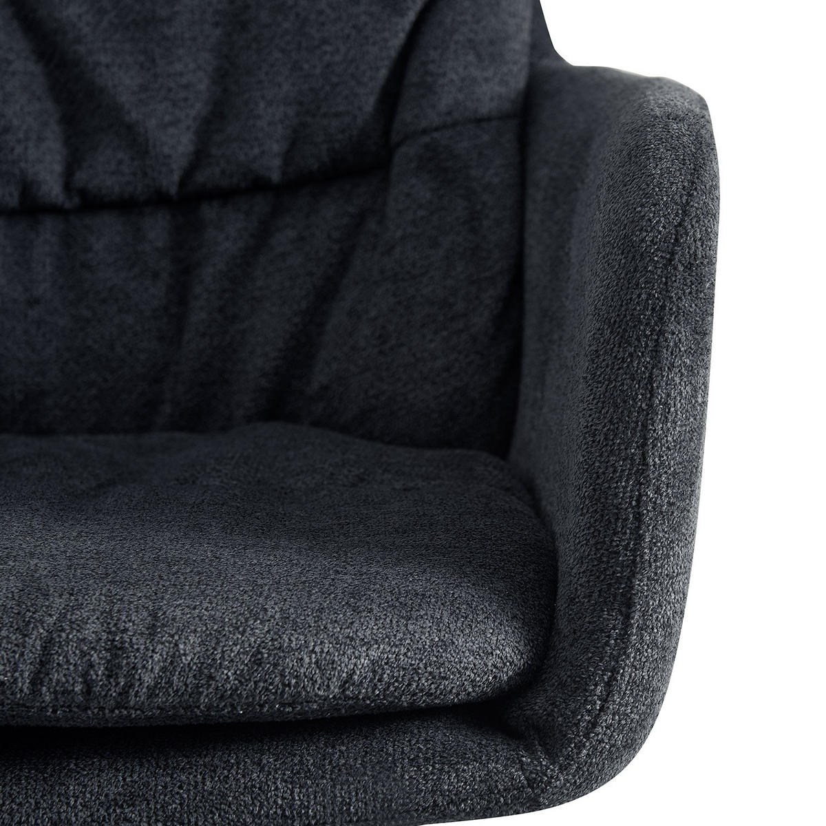 ARMLEHNSTUHL CAZAR Anthrazit - Anthrazit, Textil/Metall (57/90/68cm) - B&D Home