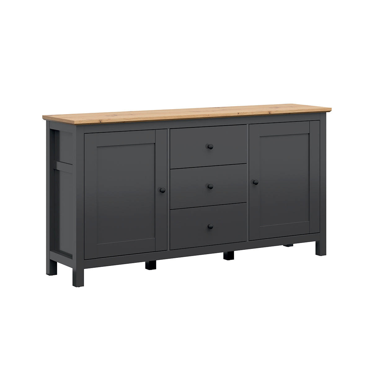 Petits-meubles SIDEBOARD Duck Antracitově šedá a dřevo
