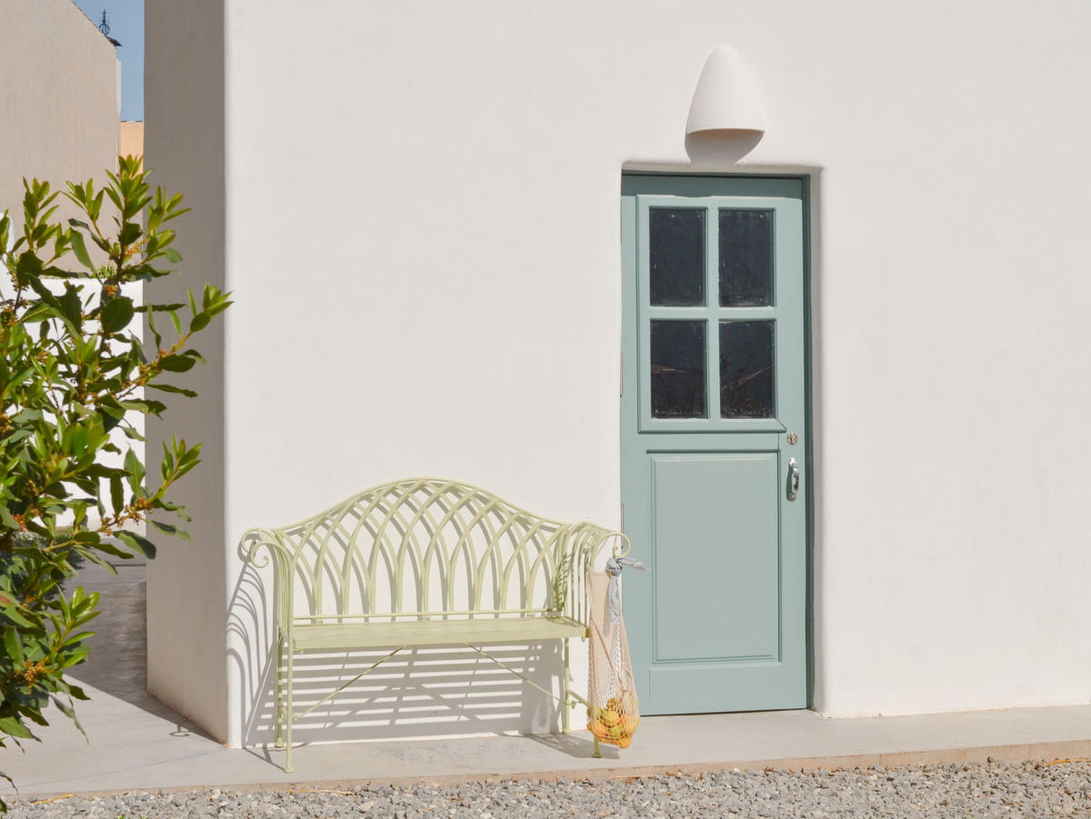 BANCĂ DE GRĂDINĂ metal verde deschisă 130 cm Milazzo - verde, metal (130/94/45cm) - Beliani