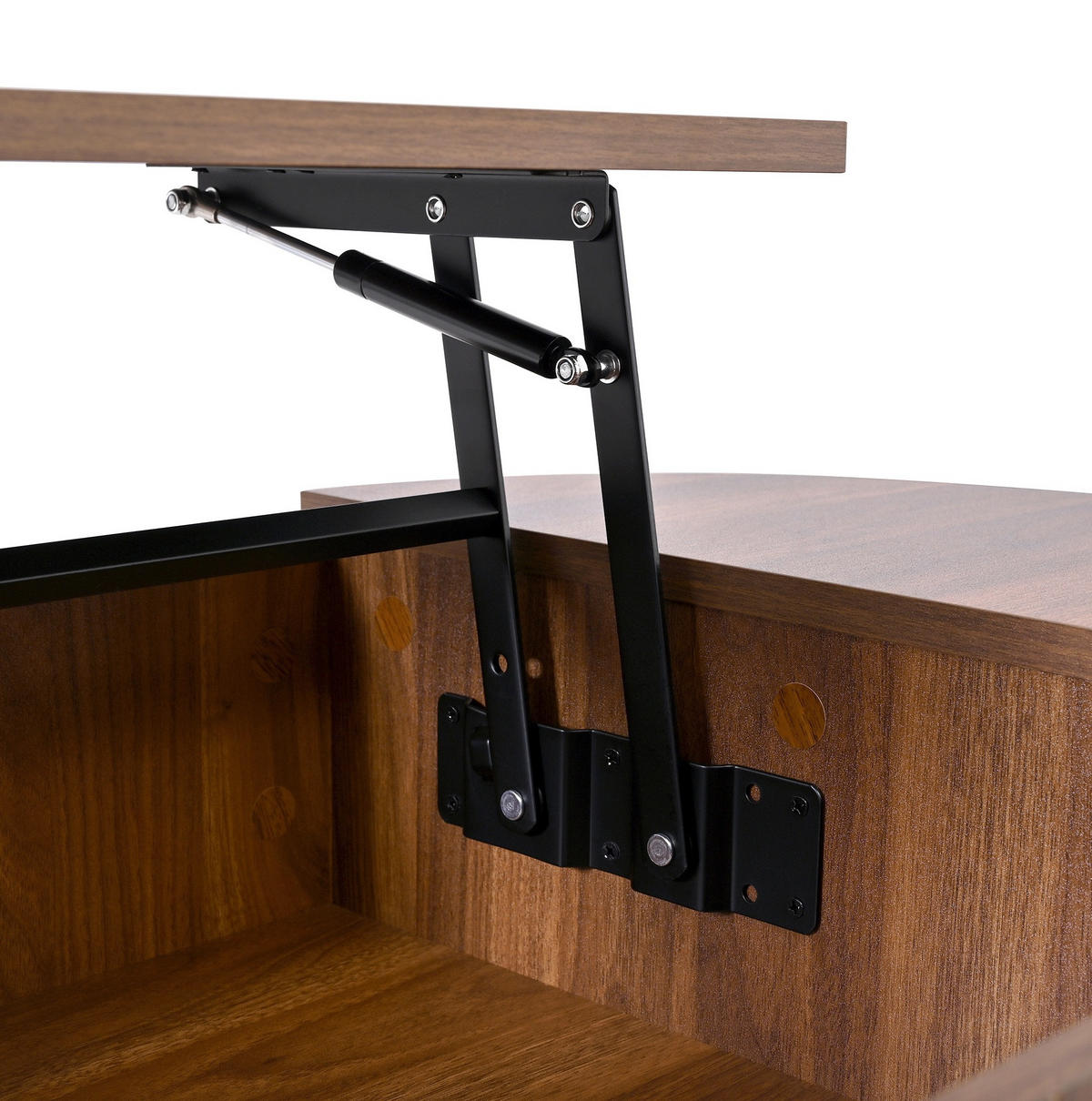 COUCHTISCH 100/50/40,5 cm höhenverstellbar mit Schiebetüren in Nussbaum - Nussbaumfarben, Holzwerkstoff (100/50/40.5cm) - Flora Grace