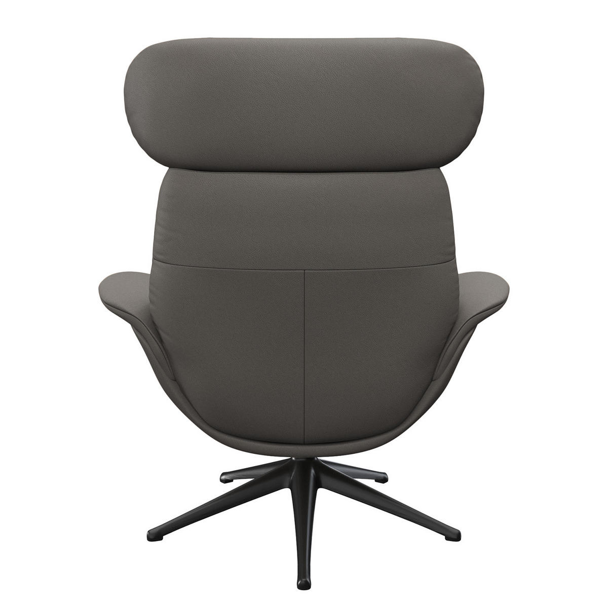 RELAXSESSEL - Grau, Leder/Metall (90/107/90cm) - home24