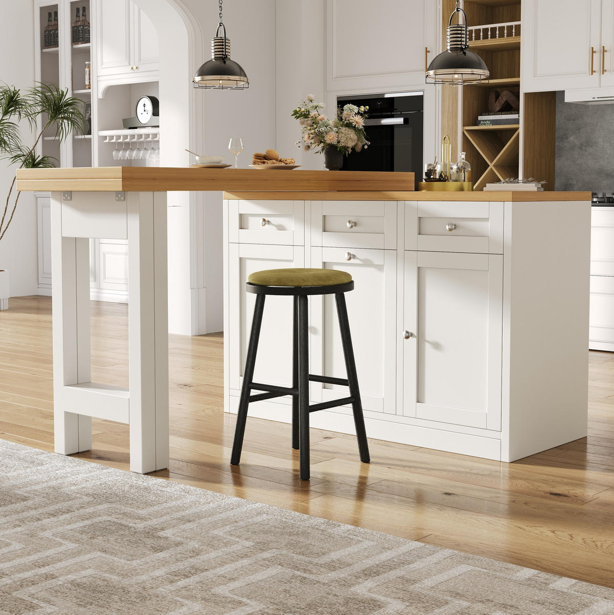 BARTISCH ausziehbar 120-200 cm MDF Weiß mit Stauraum - Weiß, Holzwerkstoff (200/40/75.5cm) - Meubliv