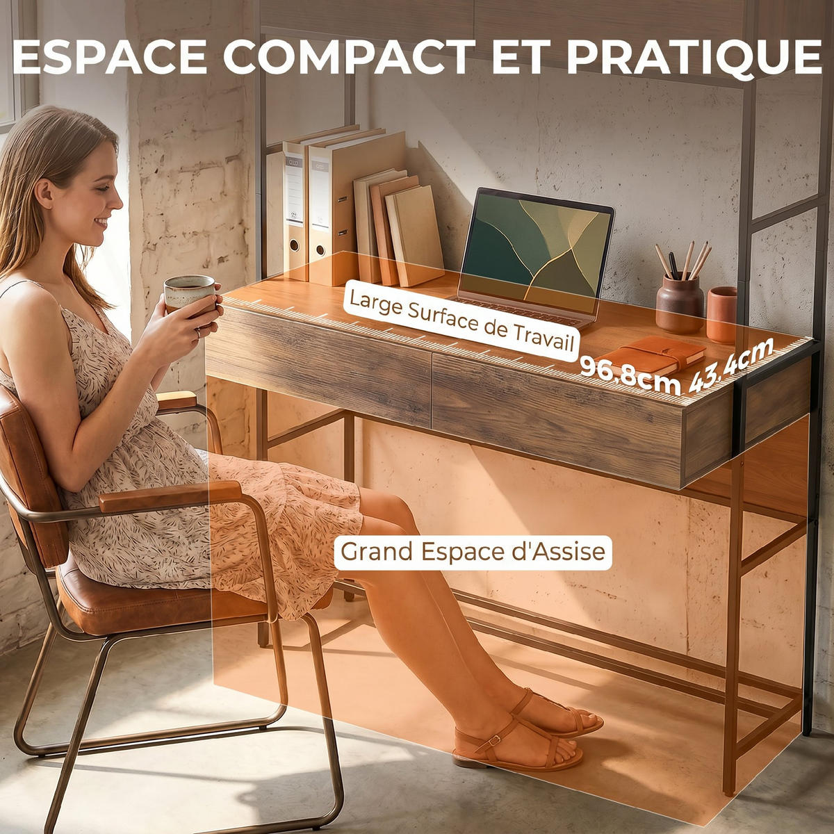 BÜROTISCH Braunes Holz 1 Stück - Braun, Holzwerkstoff (45/185/100cm) - GiPP