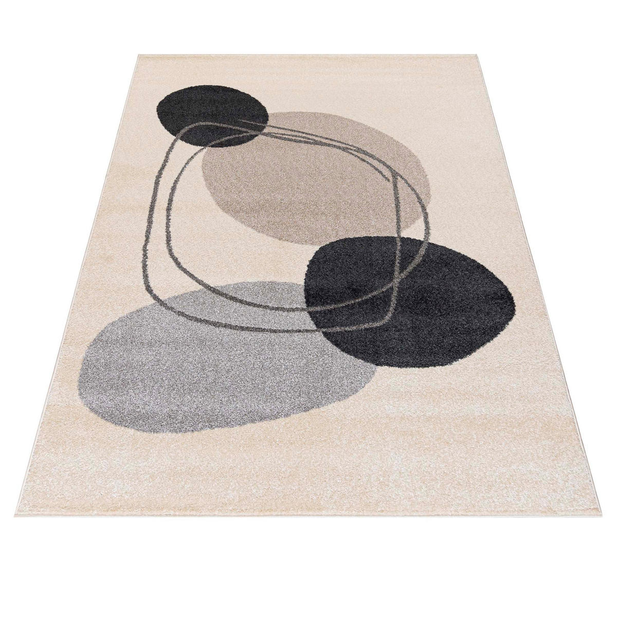TEPPICH Beige Geometrisch In-Outdoor Pflanzlich Kurzflor Rechteckig 200 x 300 cm - Sandfarben, Textil (200/300cm) - Mazovia