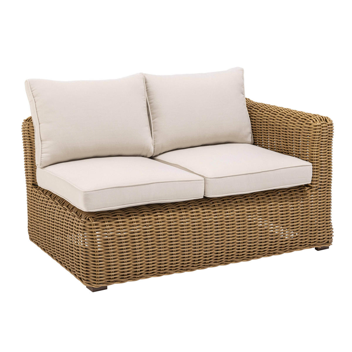 GARTEN-LOUNGEGARNITUR 6-Sitzer, Weiß - Weiß, Naturmaterialien - Oviala