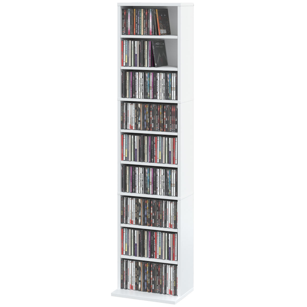 CD-REGAL Weiß 33.0/24.0/140.0 cm - Weiß, Holzwerkstoff (24/140/33cm)