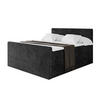 BOXSPRINGBETT mit Matratze H3|H4 und Lattenrost - TOLO-Z KING 200x200 Cord - Schwarz - Schwarz, Holzwerkstoff (200/200cm) - ALTDECOR