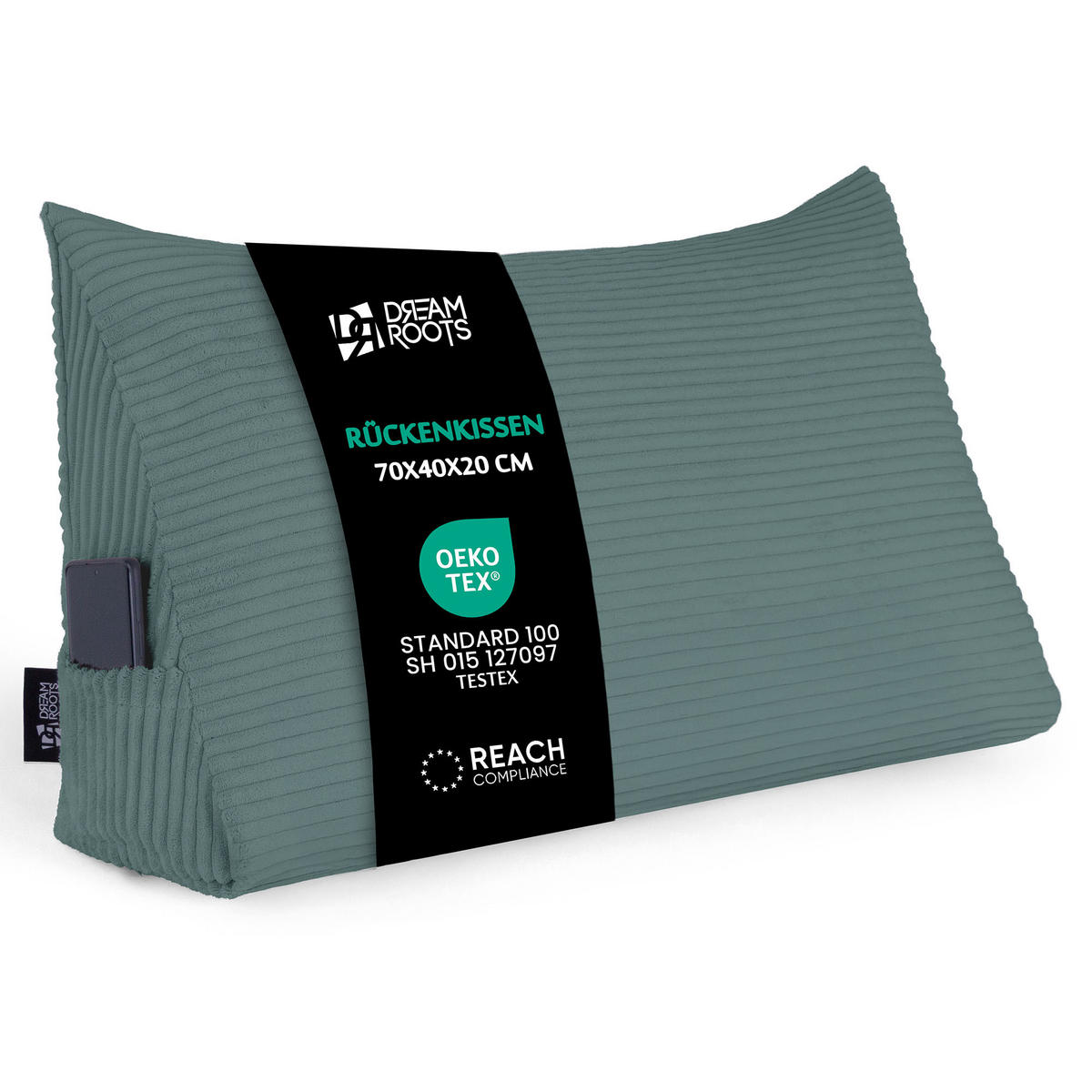 KEILKISSEN Ocean Depths, 70/40/20 cm, Cord - Jadegrün, Textil (70/20cm) - Dreamroots
