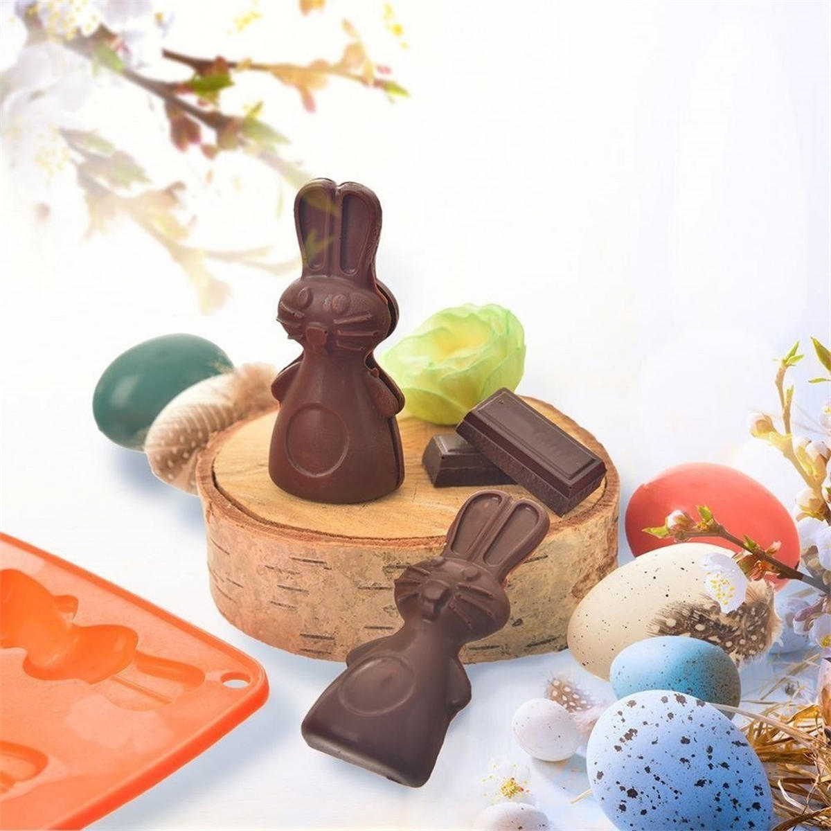 BACKFORM Hase Orange 22/17/1.5 cm 151785 - Orange, Kunststoff (17/1.5/22cm) - Orion 