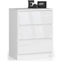 KOMMODE Weiß, Weißglanz 60x40x77 cm - Weiß Hochglanz/Weiß, Holzwerkstoff (60/77/40cm) - Akord