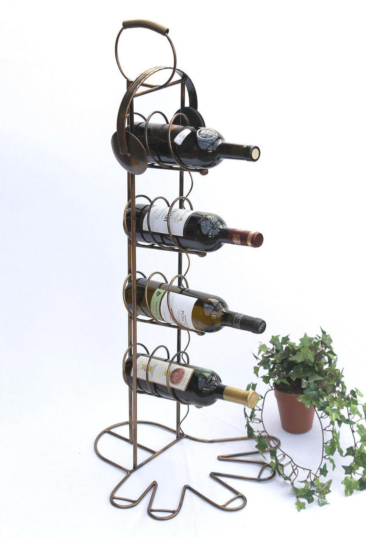 WEINREGAL Metall Bronze 40/40/93 cm - Braun, Metall (40/93/40cm) - DanDiBo