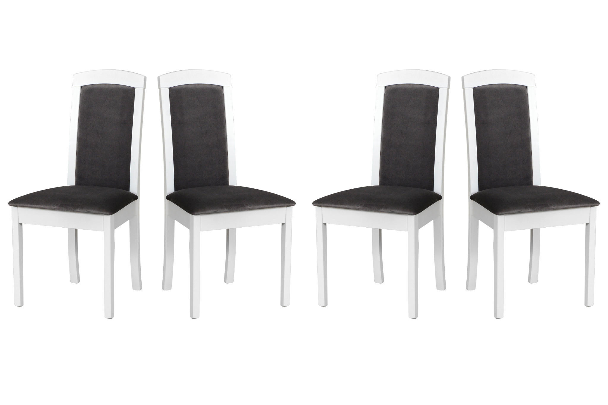 ESSZIMMERSTUHL - Set 4x Roma 8 weiss, kronos 22  - Dunkelgrau/Weiß, Holz (45/96/41cm) - Leaf Design