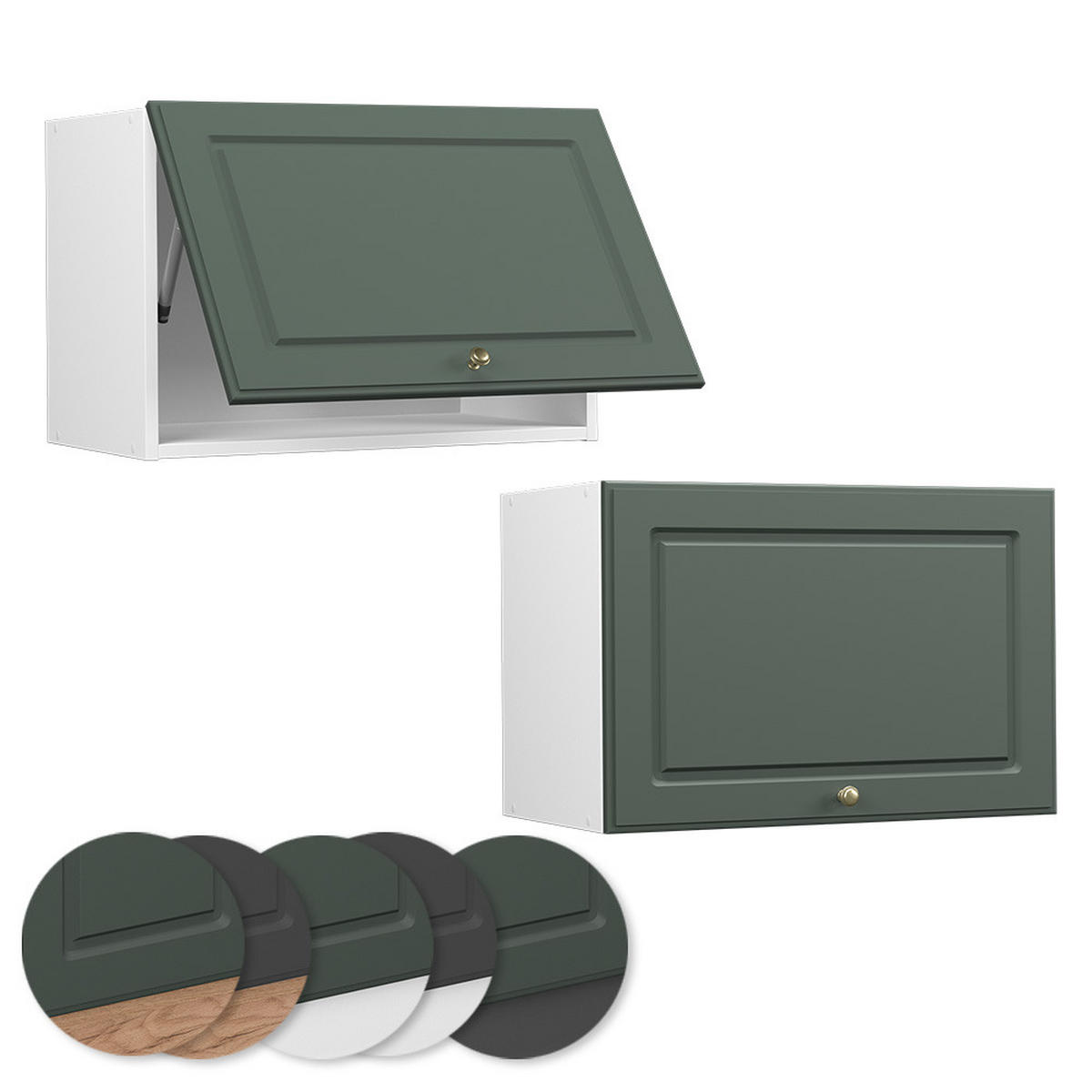 HÄNGESCHRANK Fame-Line Grün-Gold Landhaus 60 cm Flach - Weiß/Grün, Holzwerkstoff (60/40/34.1cm) - Vicco