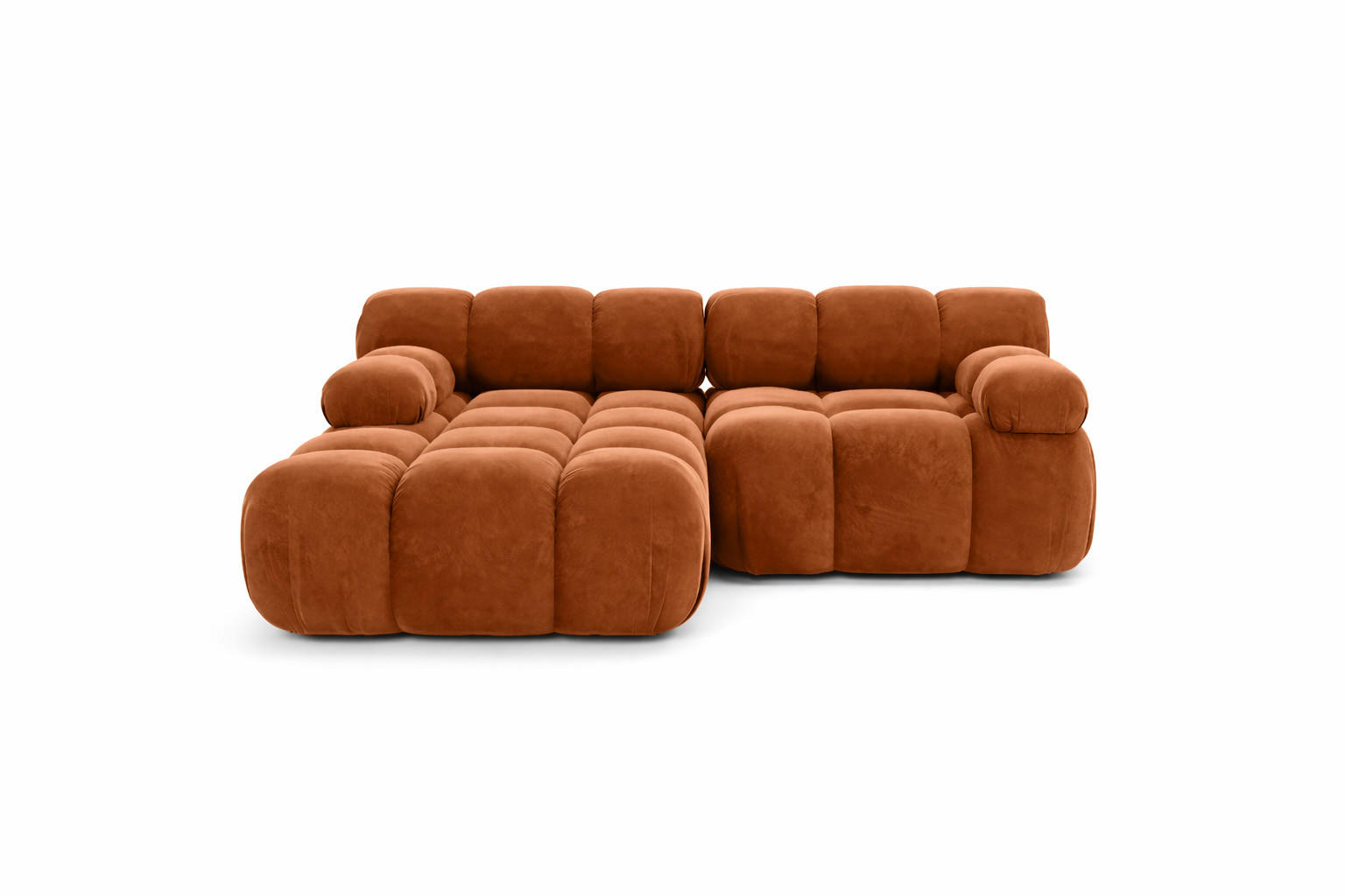 ECKSOFA L-form Mini Modular, Veloursstoff Salvador, Dunkelbraun, Links, Selia - Dunkelbraun, Holz (190/160cm) - Kaiser Möbel