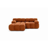 ECKSOFA L-form Mini Modular, Veloursstoff Salvador, Dunkelbraun, Links, Selia - Dunkelbraun, Holz (190/160cm) - Kaiser Möbel