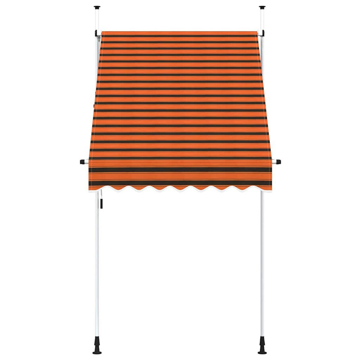 EINZIEHBARE Markise Handbetrieben 150 cm Orange und Braun - Multicolor, Textil (150/1/1cm) - furnicato