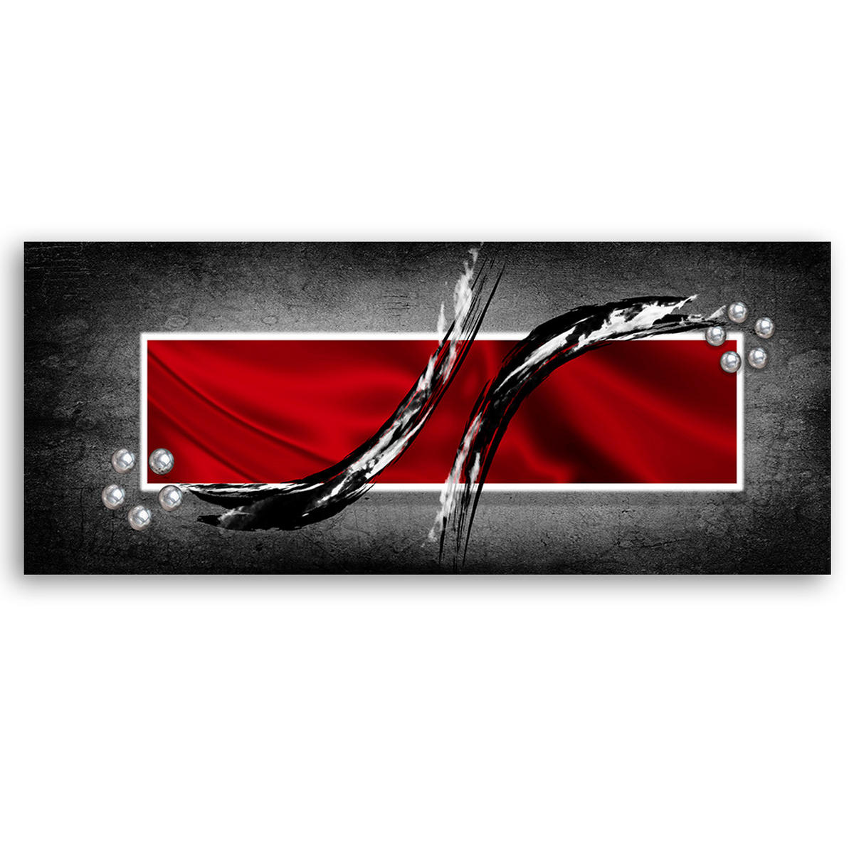 WANDBILD das geheimnis von rot - Rot, Textil (90/30cm) - Feeby