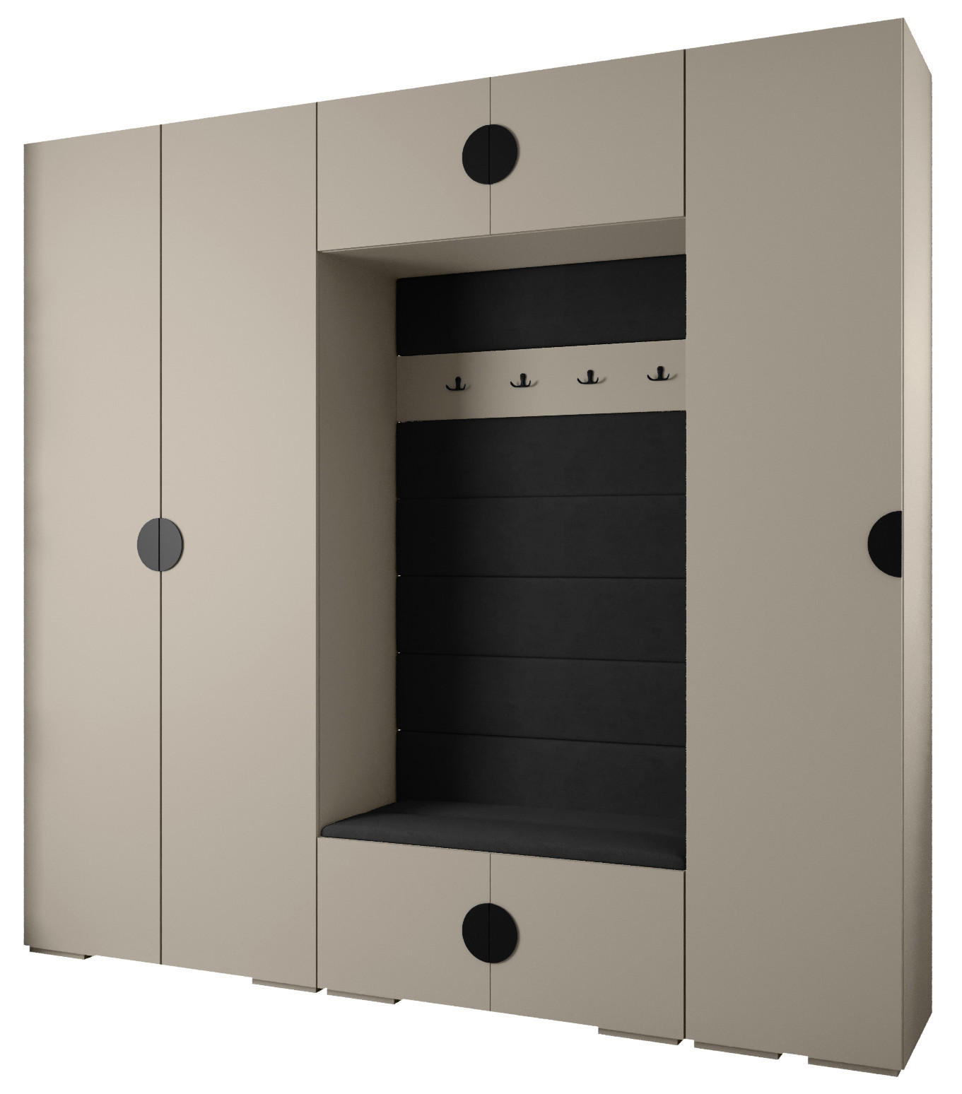 GARDEROBEN-SET 236,7/250/47 - Kaschmir/Schwarz, Holz/Metall (250/236.7/47cm) - Abiks Möbel