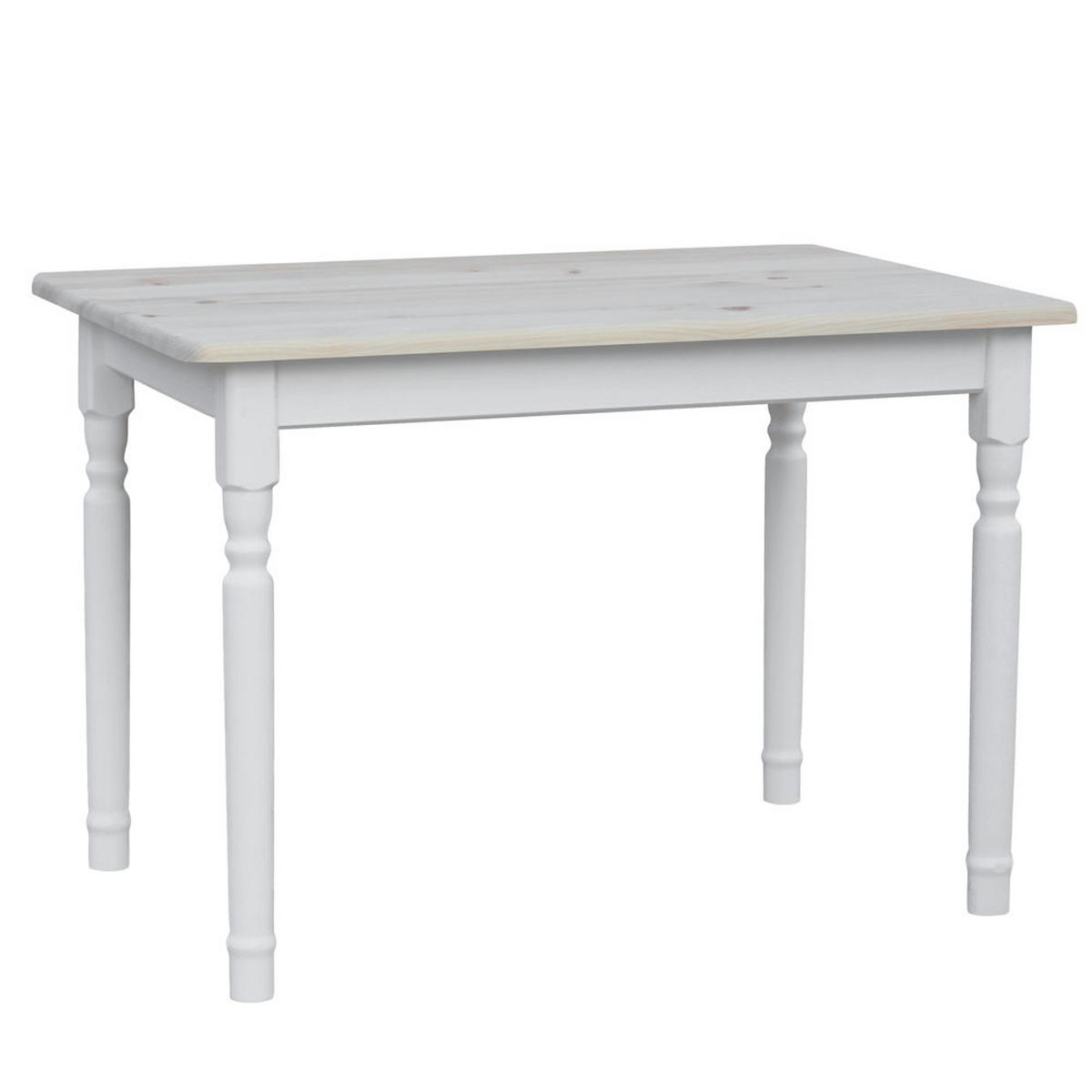 ESSTISCH aus Kiefernholz rechteckig in den Farben Weiß und Rohholz 120/70/75 - Naturfarben, Holz (120/70/75cm) - Koma