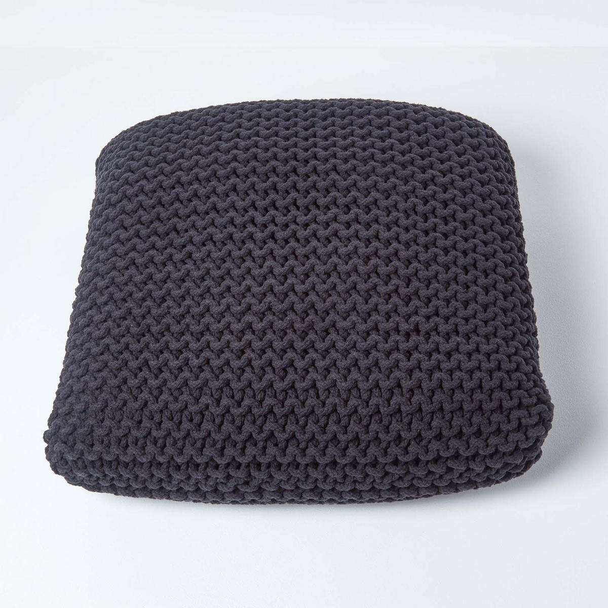 STRICK-POUF schwarz, Bodenkissen 70/70/20 cm - Schwarz, Textil (70/20/70cm) - Homescapes