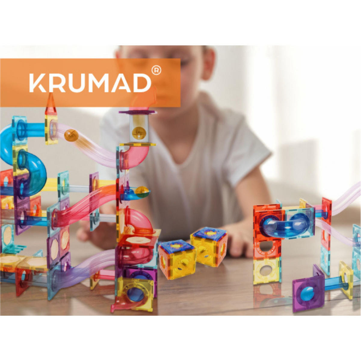 MAGNETISCHE BAUSTEINE 106 Teile - Gelb/Multicolor, Kunststoff (5/5cm) - KRUMAD