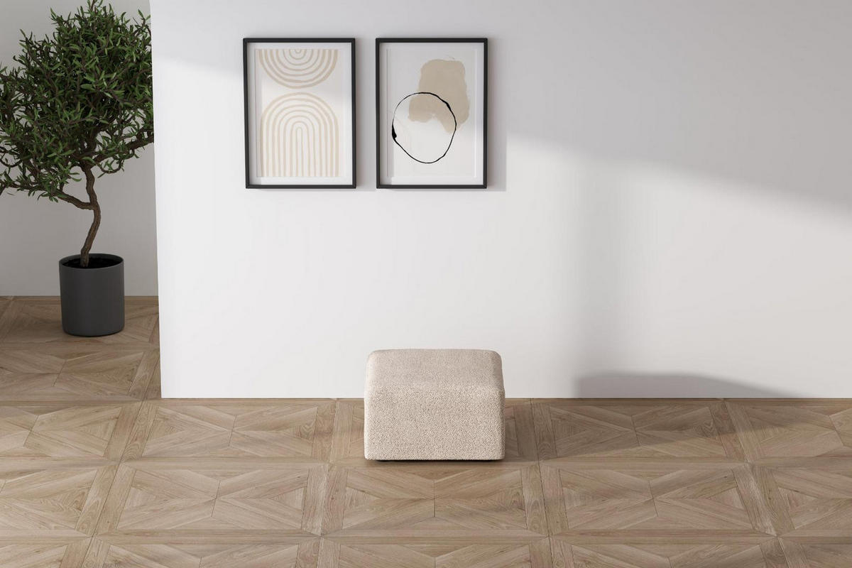 POUF Cubic Stoff Beige - Beige, Textil (71/42/71cm) - ebuy24
