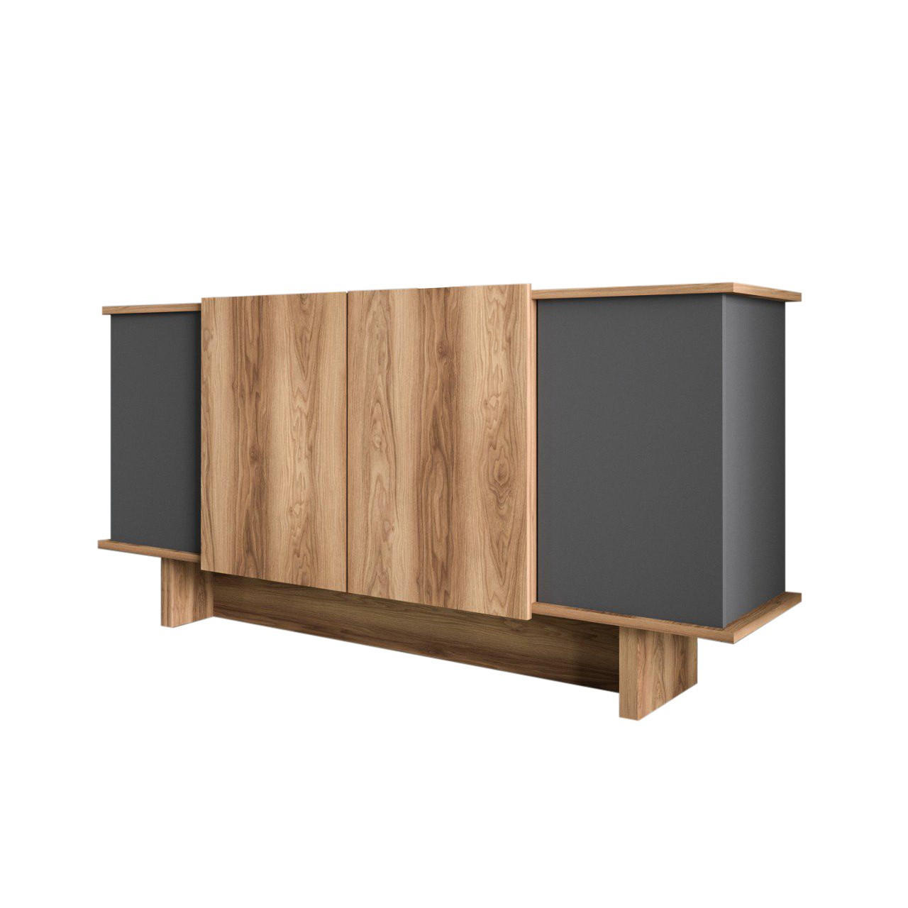 BUFFETSCHRANK diana grau anthrazit - Grau, Holz (40/81/180cm) - Habitat Garten