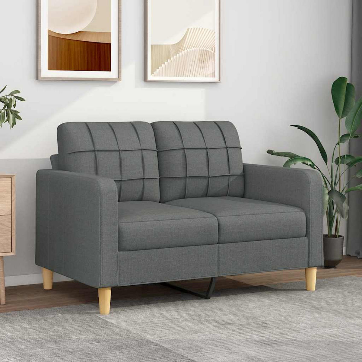 2-SITZER-SOFA Martin - Grau, Textil (138/80/77cm) - Nettlife