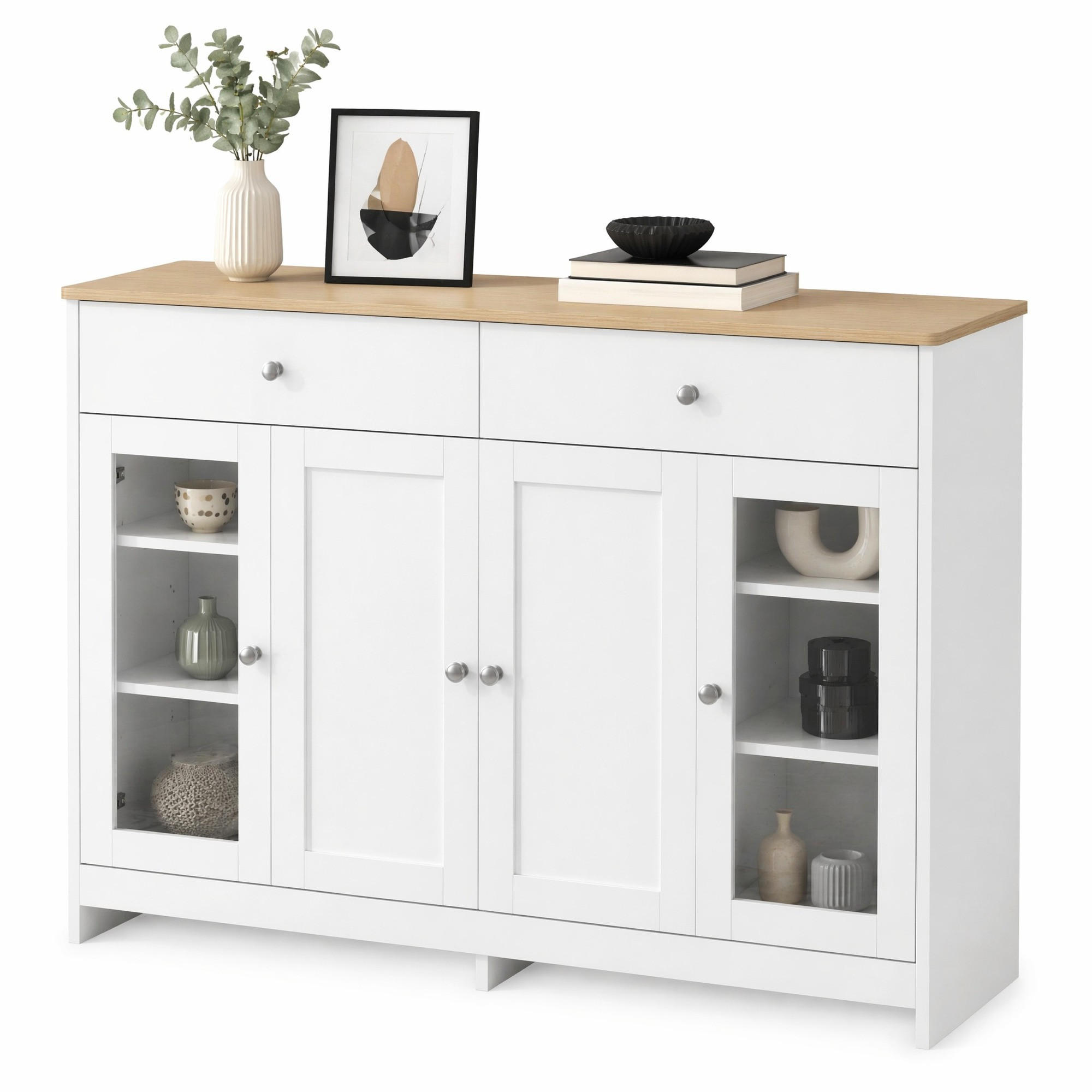 Meubliv Sideboard Weiß 37x80x120 cm