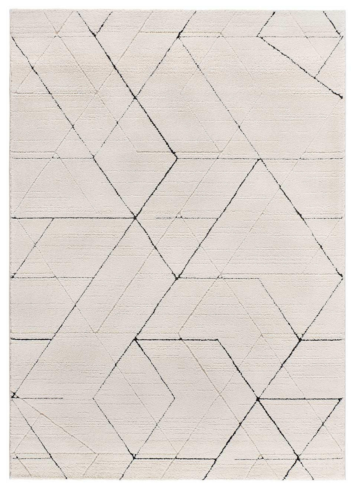 WEBTEPPICH weiß und schwarz Turin 120/170 cm - Schwarz/Weiß, Naturmaterialien/Textil (120/170cm) - Atticgo