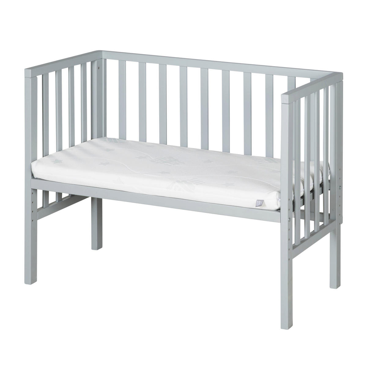BEISTELLBETT 3in1 Set 90 x 45 cm - Taupe/Weiß, Holzwerkstoff (45/90cm) - Roba