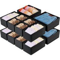 SCHUBLADEN Organizer 16-teiliges Set Schwarz - Schwarz, Textil (15/9/30cm)
