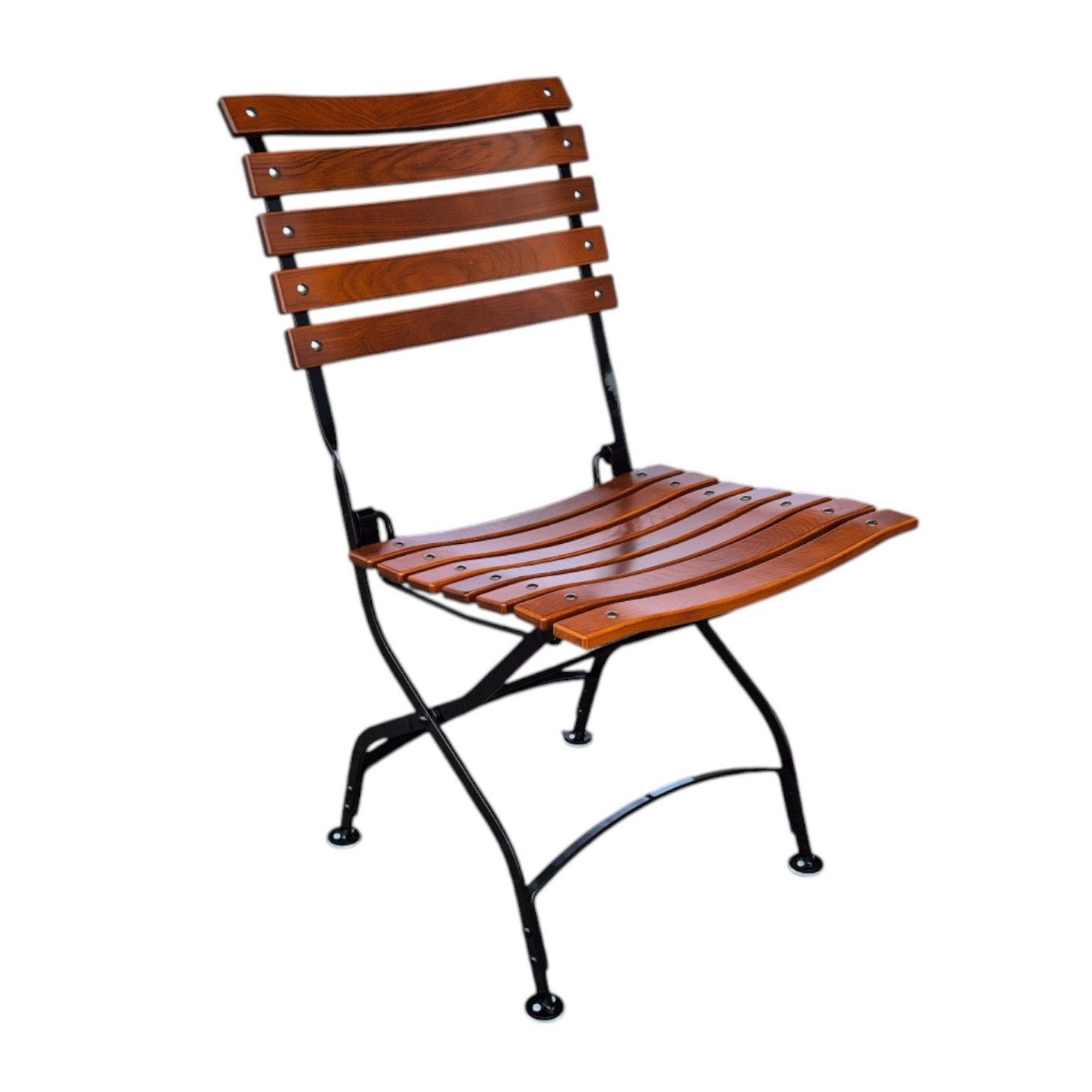 BIERGARTENSTUHL BAVARIA 1 Sitzer 90x42x46cm Klappbar Eschenholz Schwarz/Braun - Braun, Holz (46/90/42cm) - CHEFGASTRO