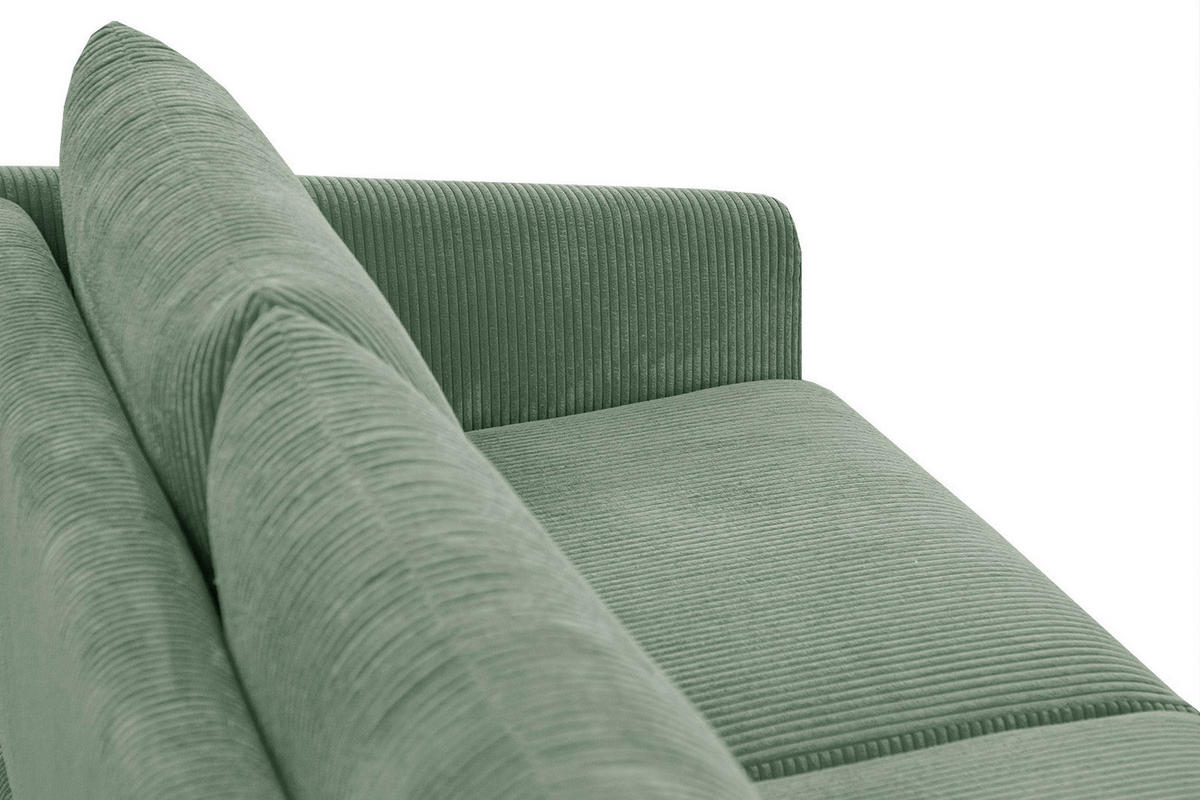 ECKSOFA VILT 4-Sitzer, mintgrün - Schwarz/Mintgrün, Holzwerkstoff/Textil (156/255cm) - Courtois Laville