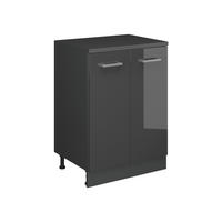 SKRINKA DO PODKROVIA Rion Antracit vysoký lesk 60 x 81.6 cm bez sklonu s 2 dverami - čierna s vysokým leskom, kompozitné drevo (60/83.8/46cm) - Vicco