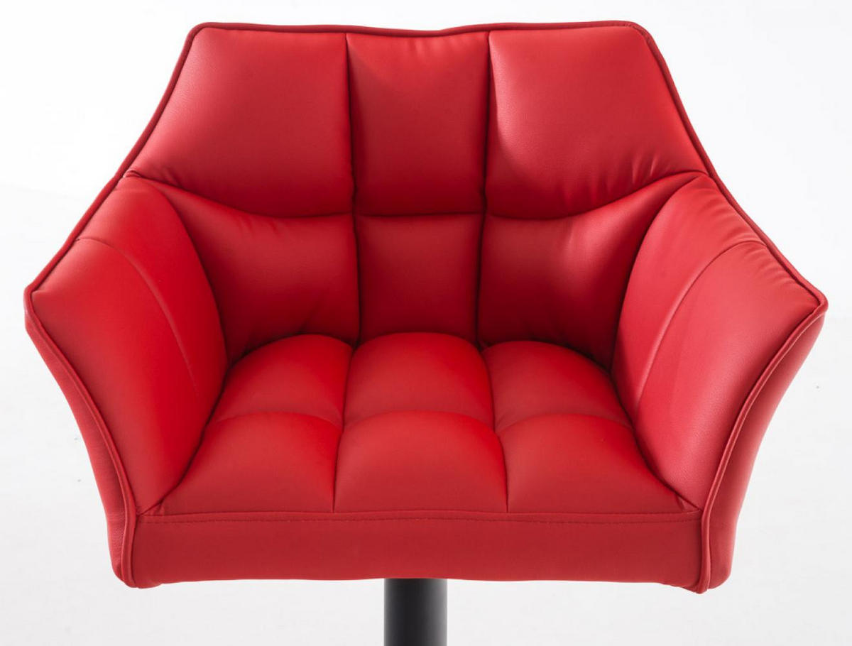 BARHOCKER 2er Set Lederlook Rot - Rot/Schwarz, Textil/Metall (64/88/45cm) - CLP