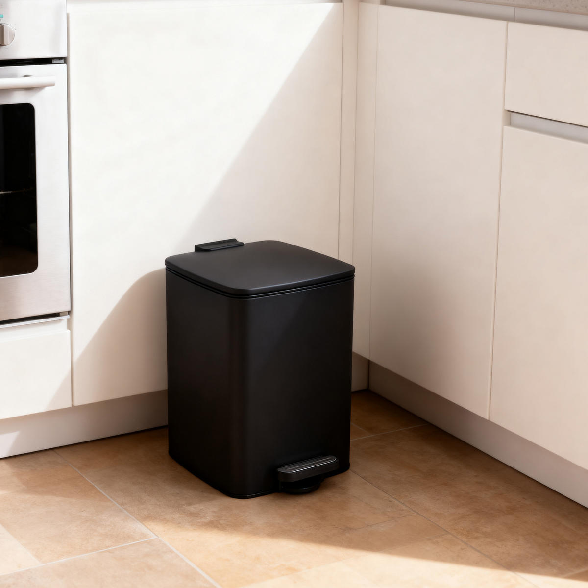 MÜLLEIMER - Schwarz, Kunststoff/Metall (25/33/30cm) - Relaxdays