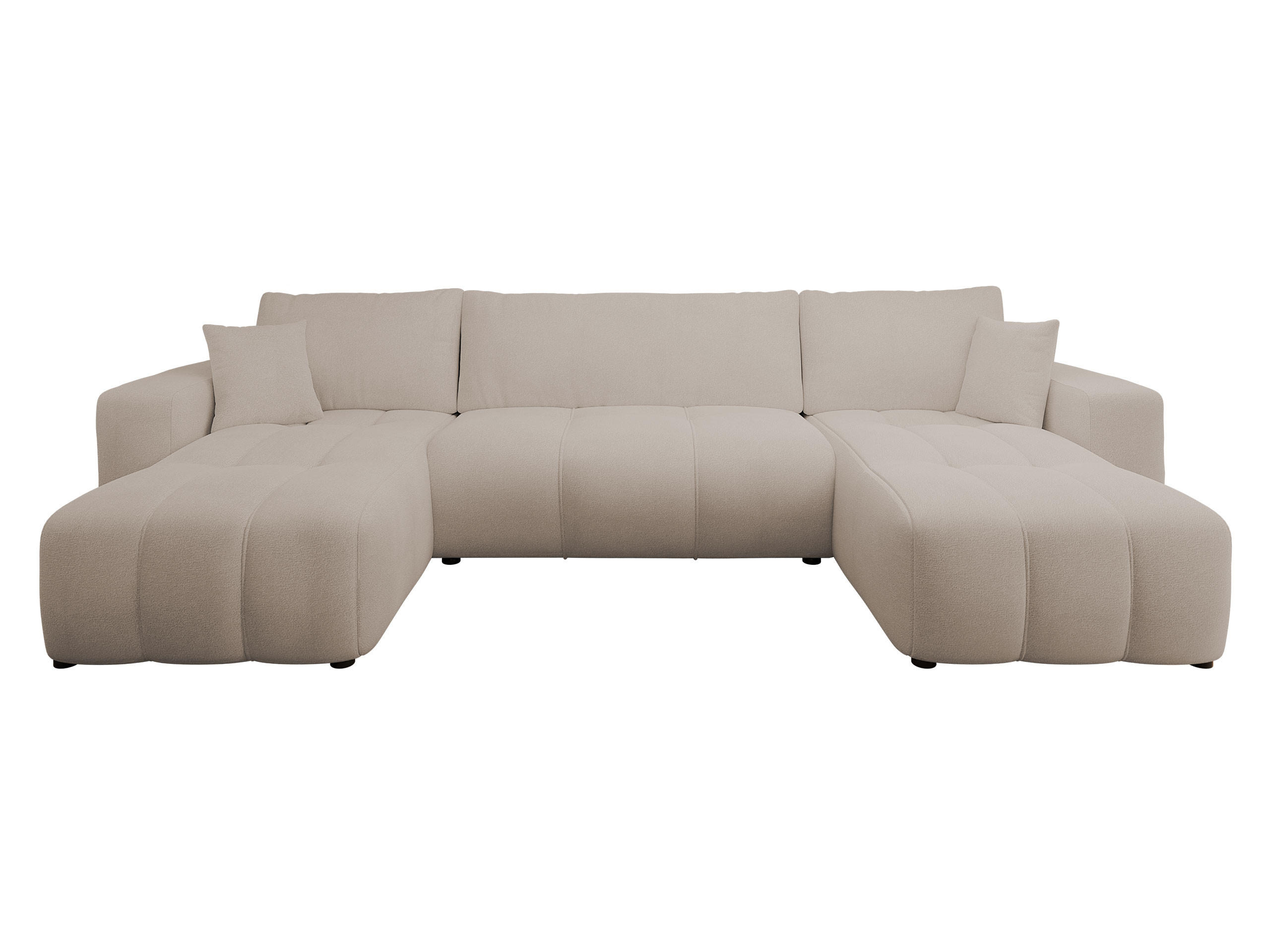 WOHNLANDSCHAFT Furyn U - Beige/Schwarz, Holz/Kunststoff (312/82/145cm) - MIRJAN24